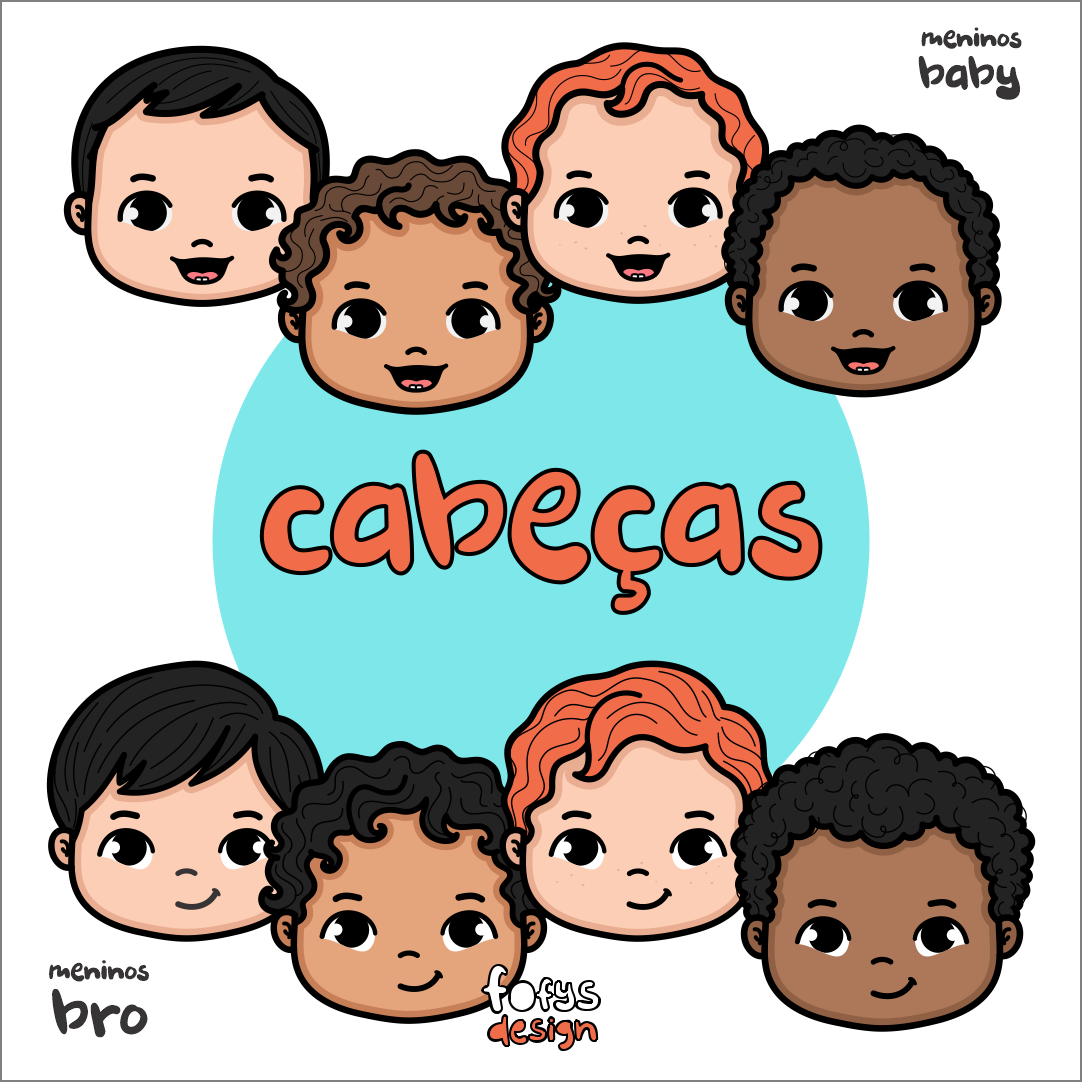 kit cabeças baby e bro