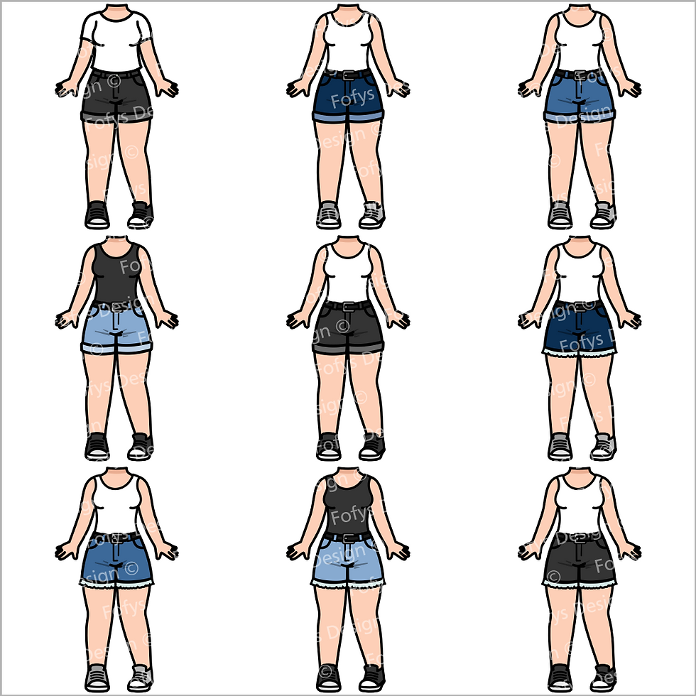 Miniatura: kit corpinhos mulheres jeans 1