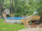 pool deck w/ green treated wood