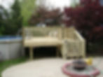 pool deck w/ green treated wood