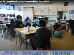 children eating in a Greensboro Elementary school classroom