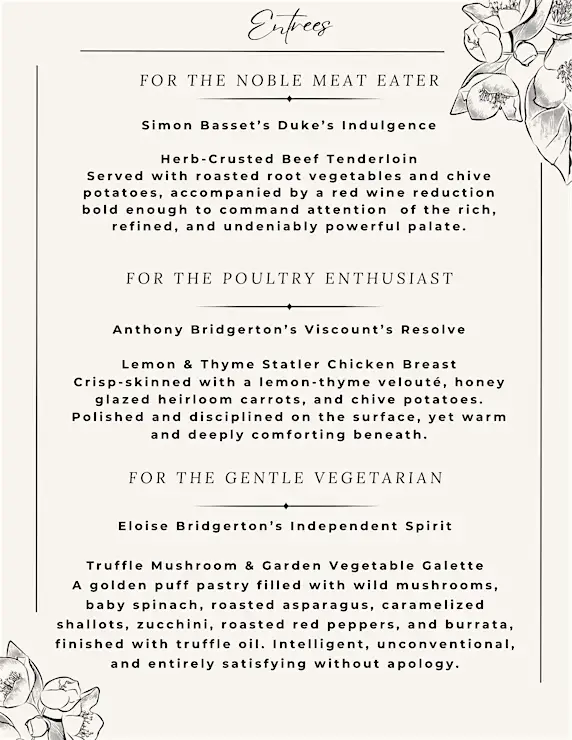 Bridgeton Spring Dining Experience Menu II