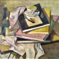 Still life with books - Oil