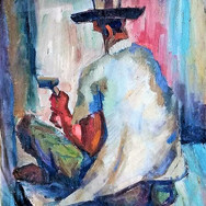 The faceless stonemason. Oil