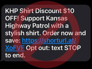 Falsa campaña busca estafar a ciudadanos en nombre de la Patrulla de Caminos de Kansas