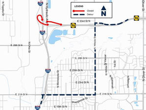 Cierre temporal de rampa en Wichita afectará conexión entre K-96 e I-135 este fin de semana