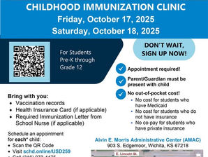 El Departamento de Salud del Condado de Sedgwick llevará a cabo una jornada de Vacunación Infantil
