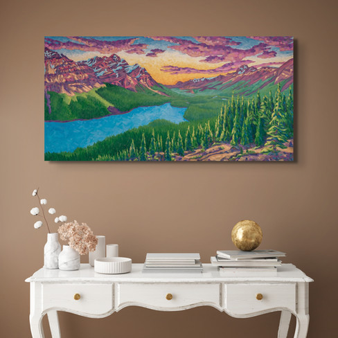 Peyto Lake | Original Oil Painting | Artist | Landscape Artist | Canada | Canadian Rockies | Glacial Lake | Art | Home Art | Collections | Collector | Prints | Self taught Artist