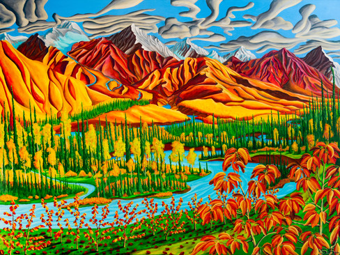 ORIGINAL ACRYLIC ARTWORK | Haines Junction Fall | YUKON TERRITORY | Scott Storey | LANDSCAPE ARTIST 