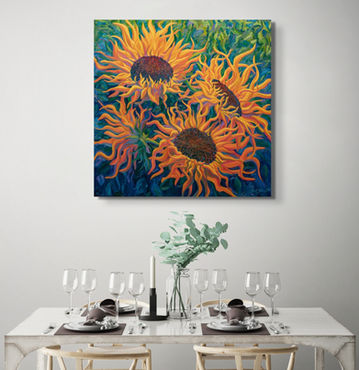 SUNFLOWERS CANADA | Painter | PAINTINGS | Canadian Art | CANADA | Landscapes | PRINTS | Buy Prints Online | BUY ART ONLINE