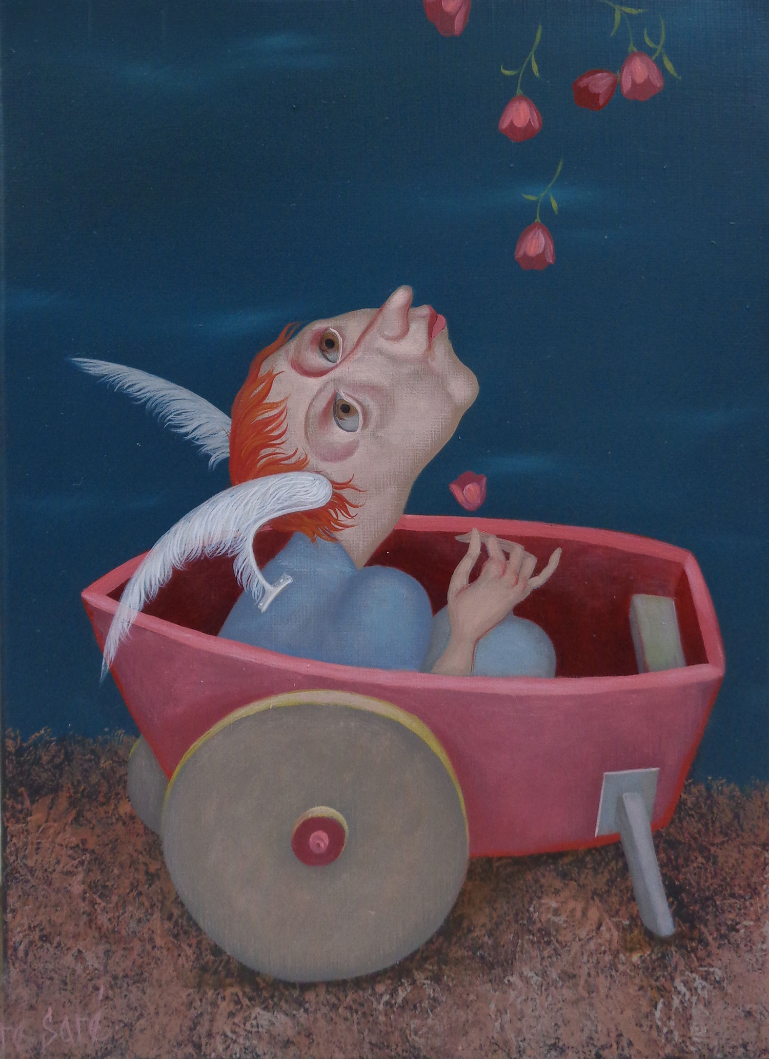 4183 "Rêve'  huile sur toile,  22 cm x 16 cm