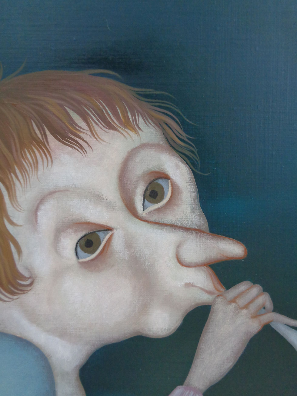 Miniature : 3939 "Exode des anges" Huile sur toile, 46x41 cm