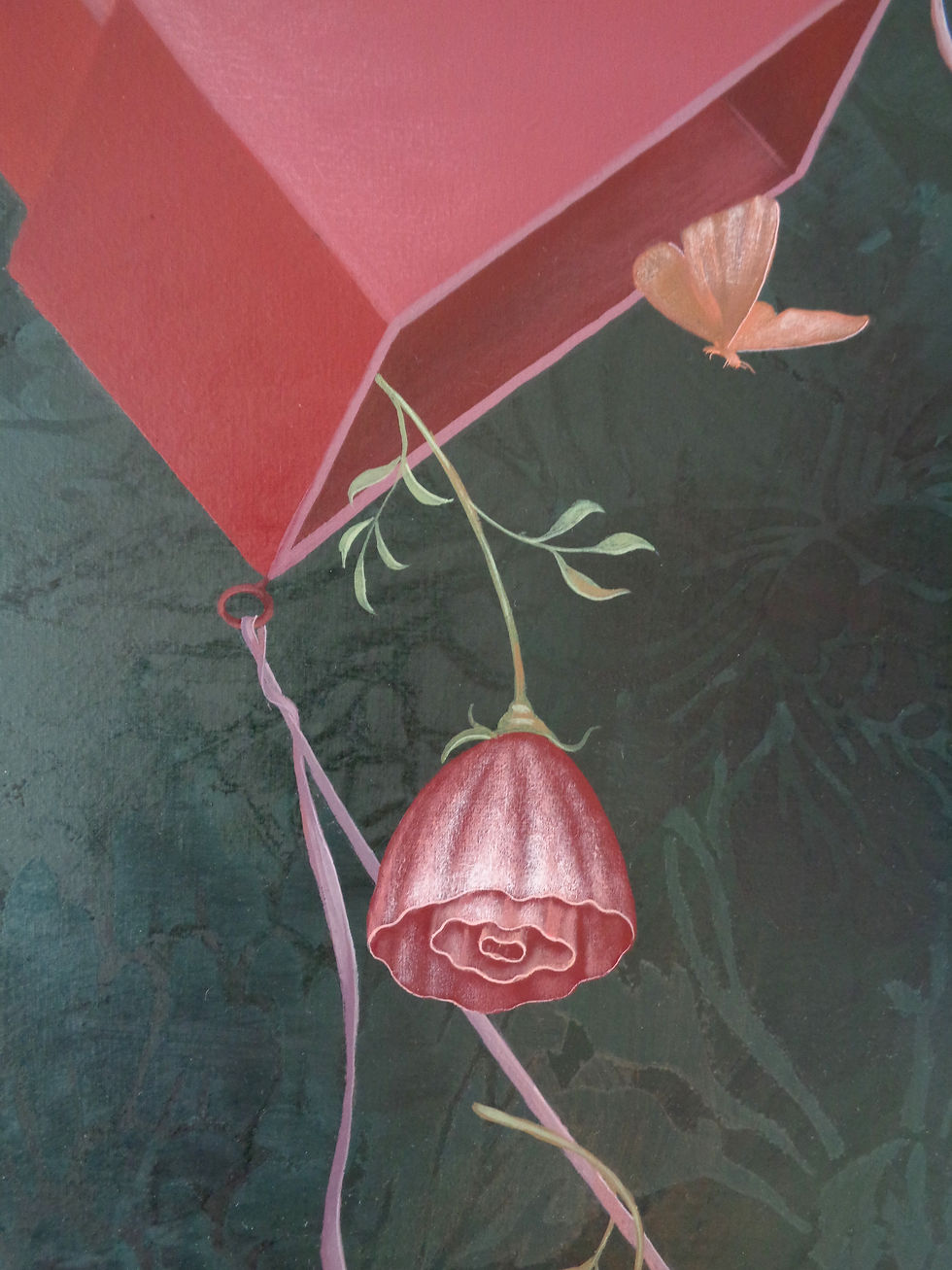 Miniature : 3437 "Maison magique", Huile sur toile 146x114cm