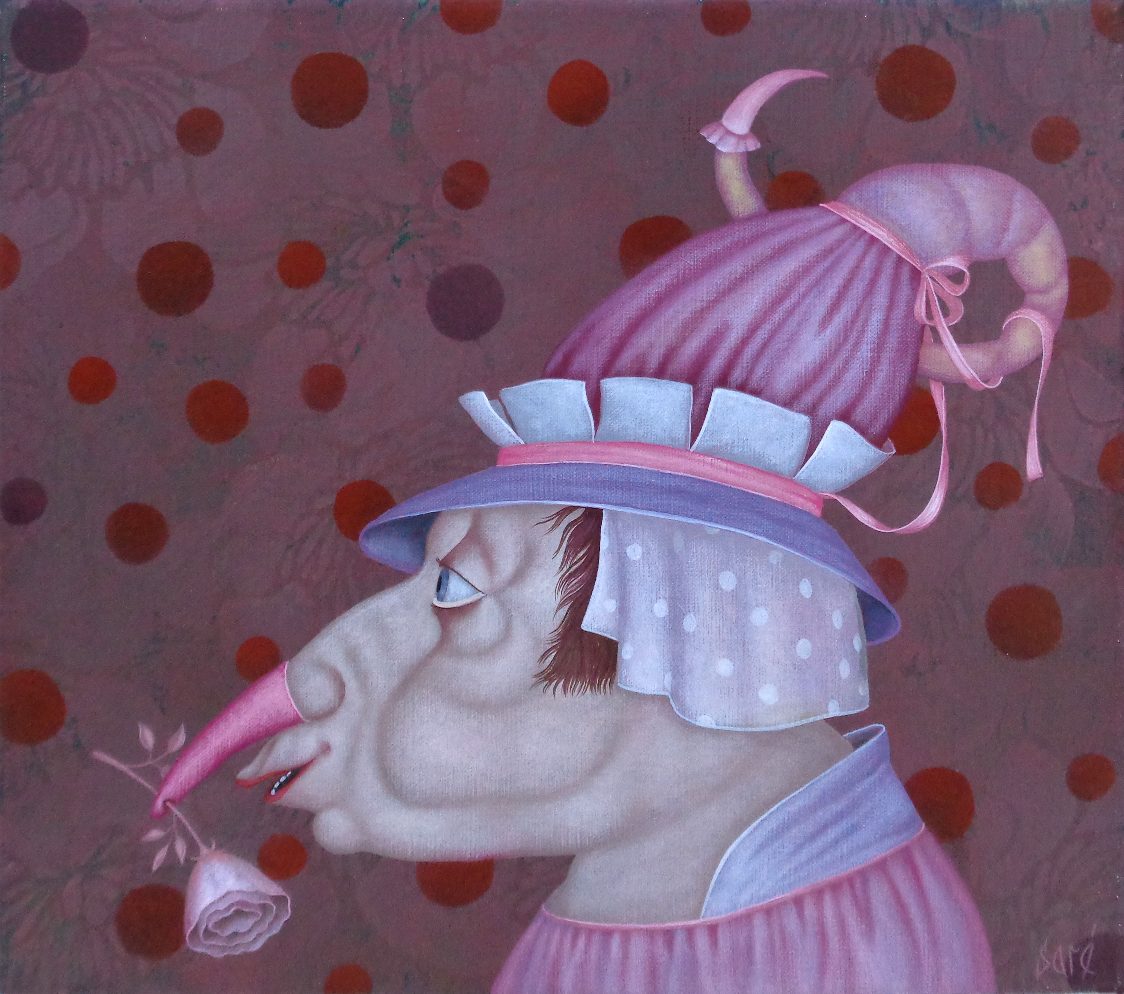 3953 "Portrait" Huile sur toile, 23x26 cm