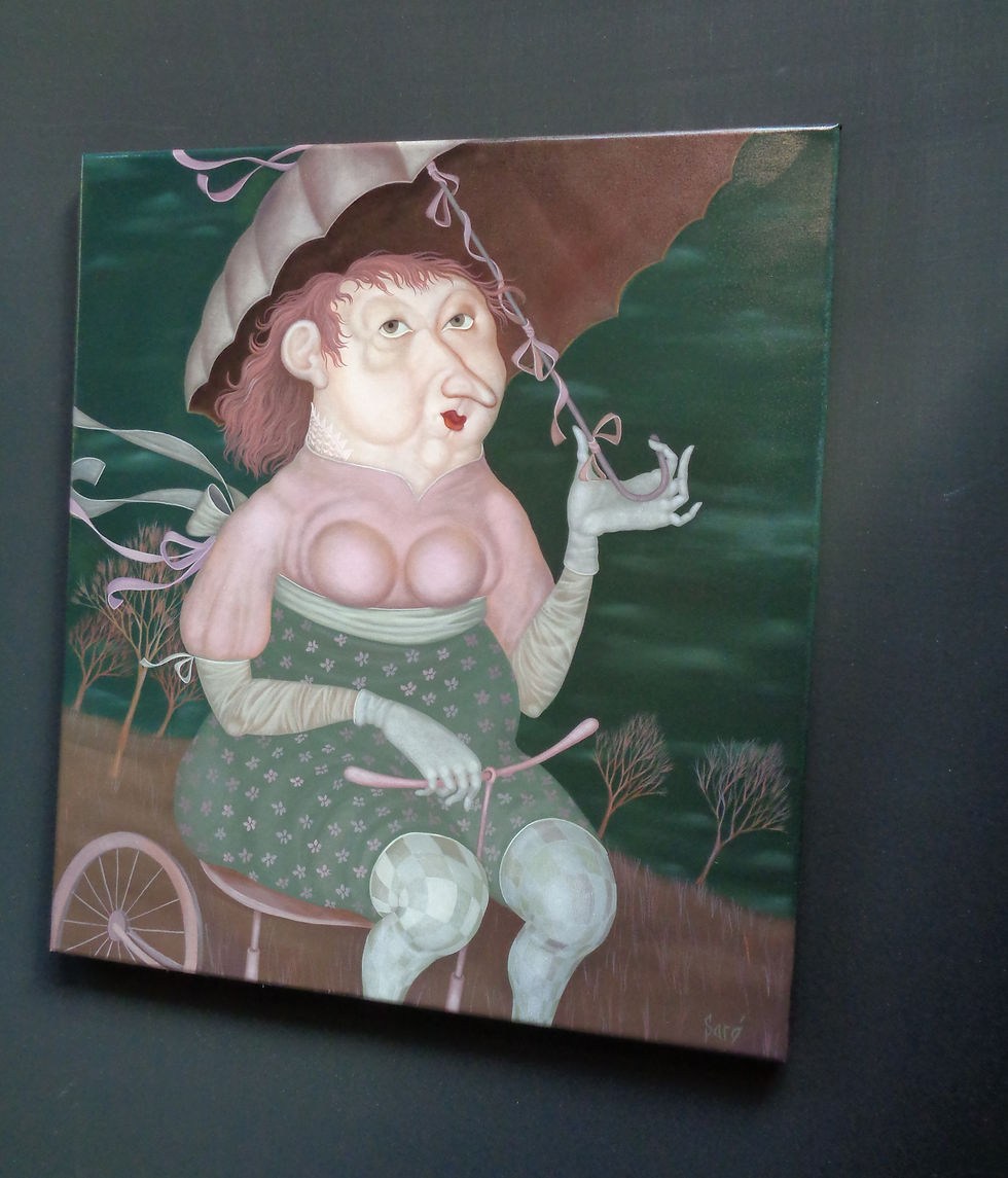 Miniature : 3803 "Promenade" Huile sur toile, 50 x 45 cm