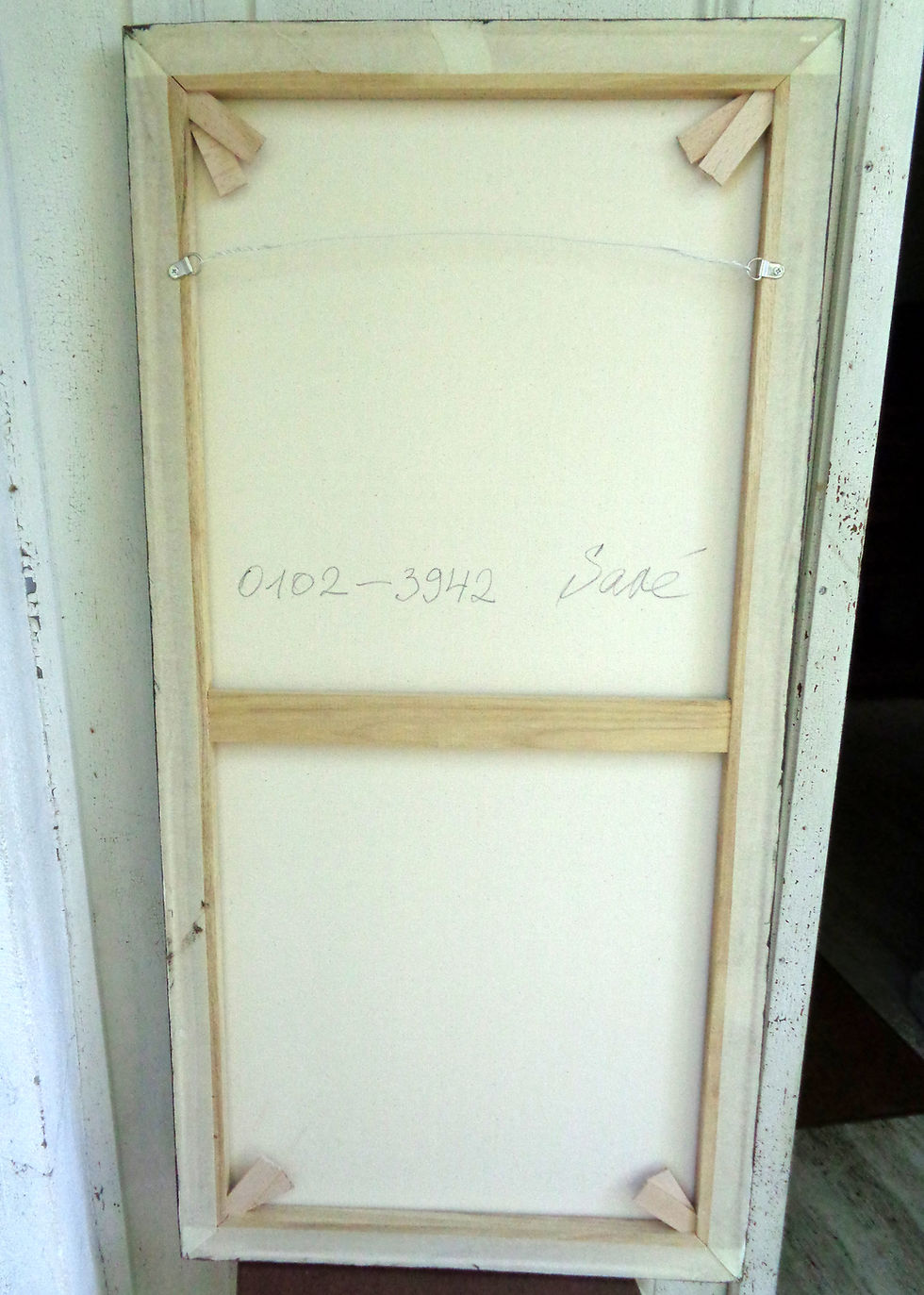 Miniature : 3942 "La dame au chien" Huile sur toile, 92x46 cm