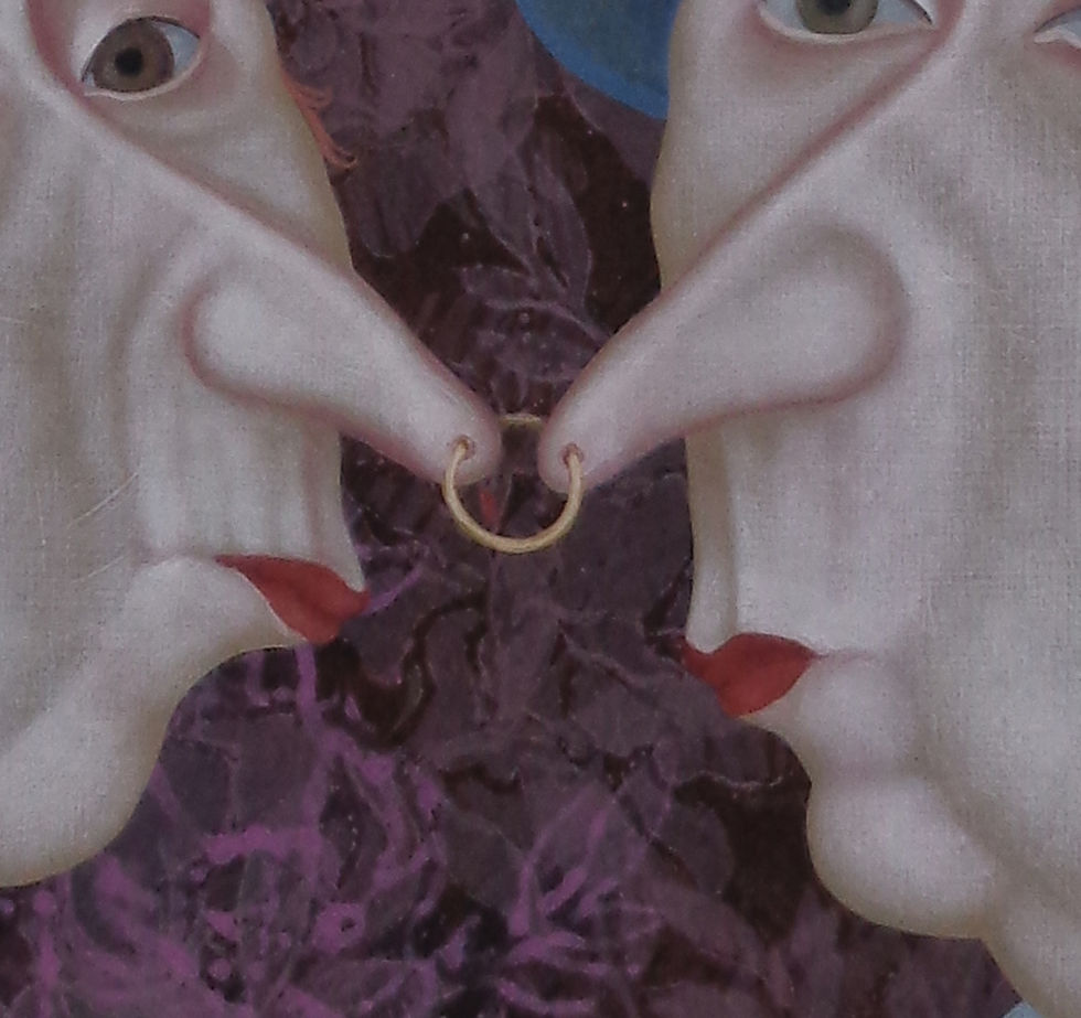 Miniature : 4215 "Couple" Huile sur toile, 46 cm x 38 cm