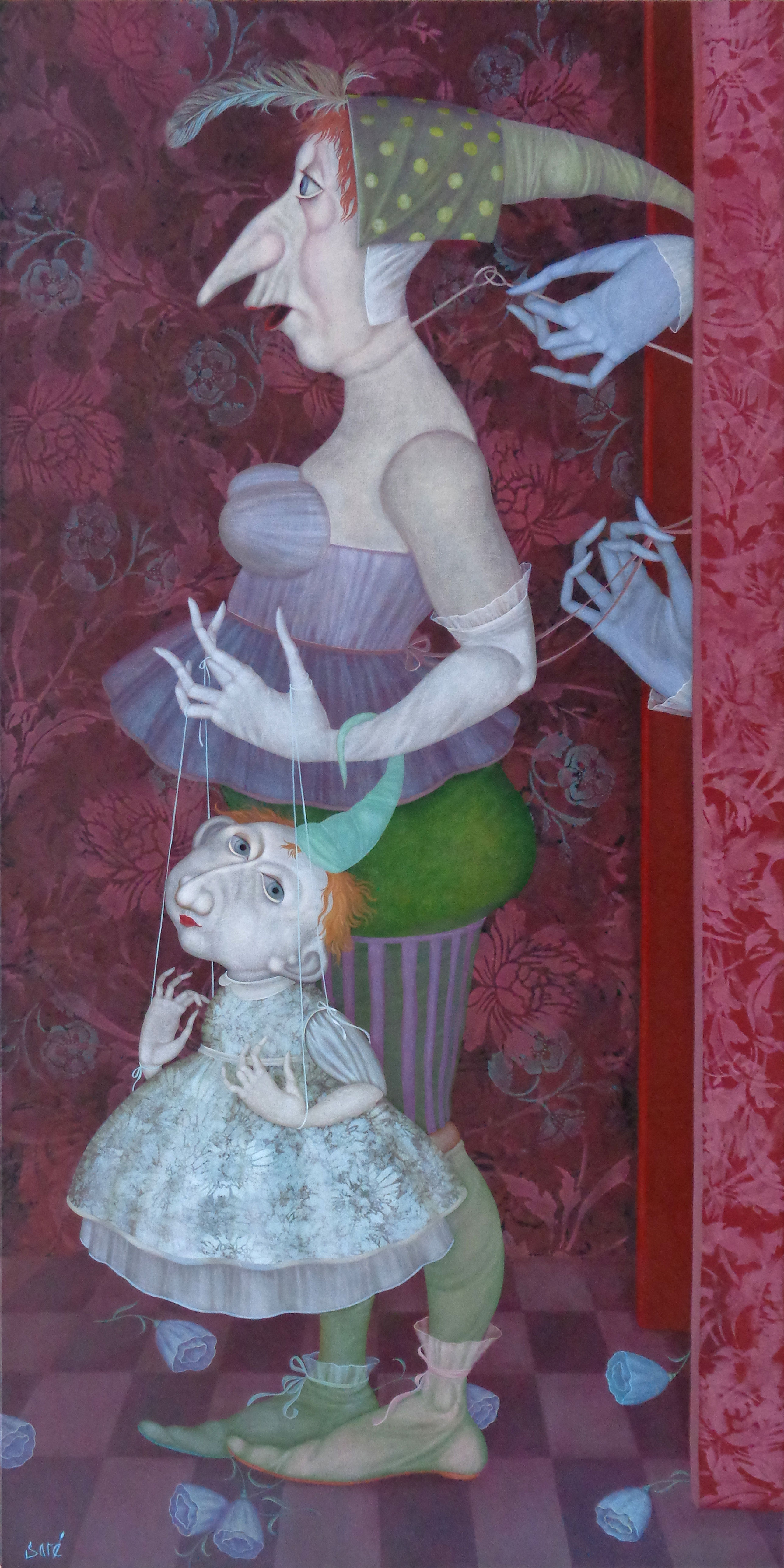 3731 "Marionnettes" Huile sur toile, 120x60 cm