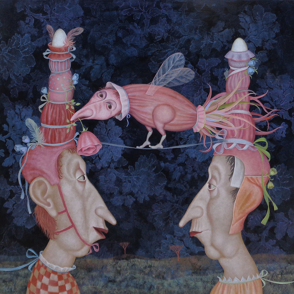 4252 "Attente" Huile sur toile,  80 x 80 cm