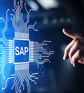 SAP - Business process automation software. ERP enterprise resources planning system conce