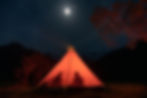 the shadow of two people in a tent. On an adventure in New Zealand
