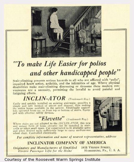 Vintage photo of the Inclinator stairlift