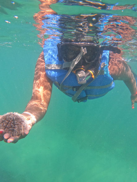 Tamara Baynham snorkeling in San Juan, Puerto Rico