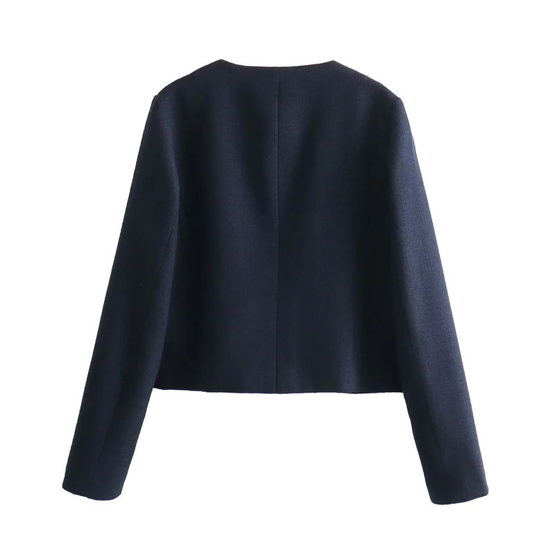 Miniatura: MUJER Tweed Cropped Jacket Woman Long Sleeve Vintage Jacket Woman Fashion Button