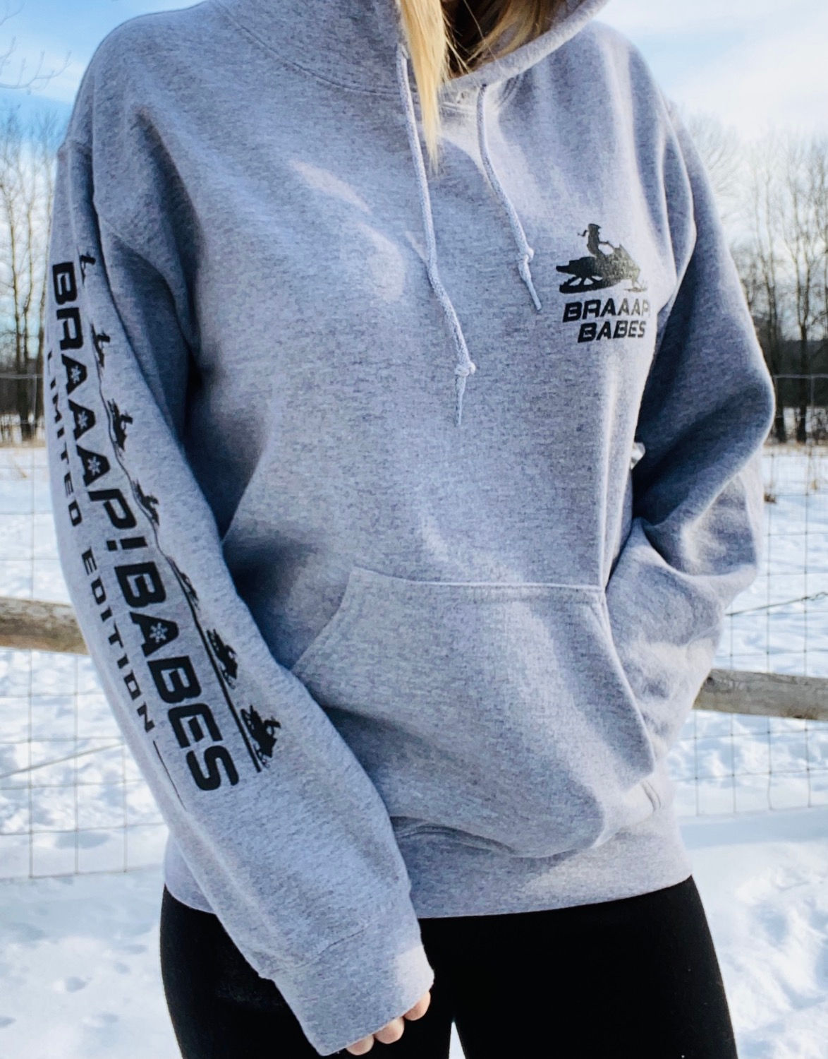 BRAAAP!BABES LIMITED EDITION HOODIE GREY