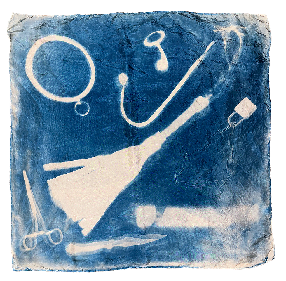 Cyanotype Silk Scarf - Kink Tableau