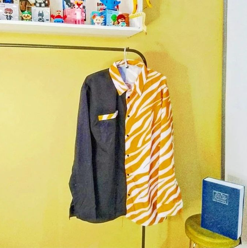 Golden zebra dress