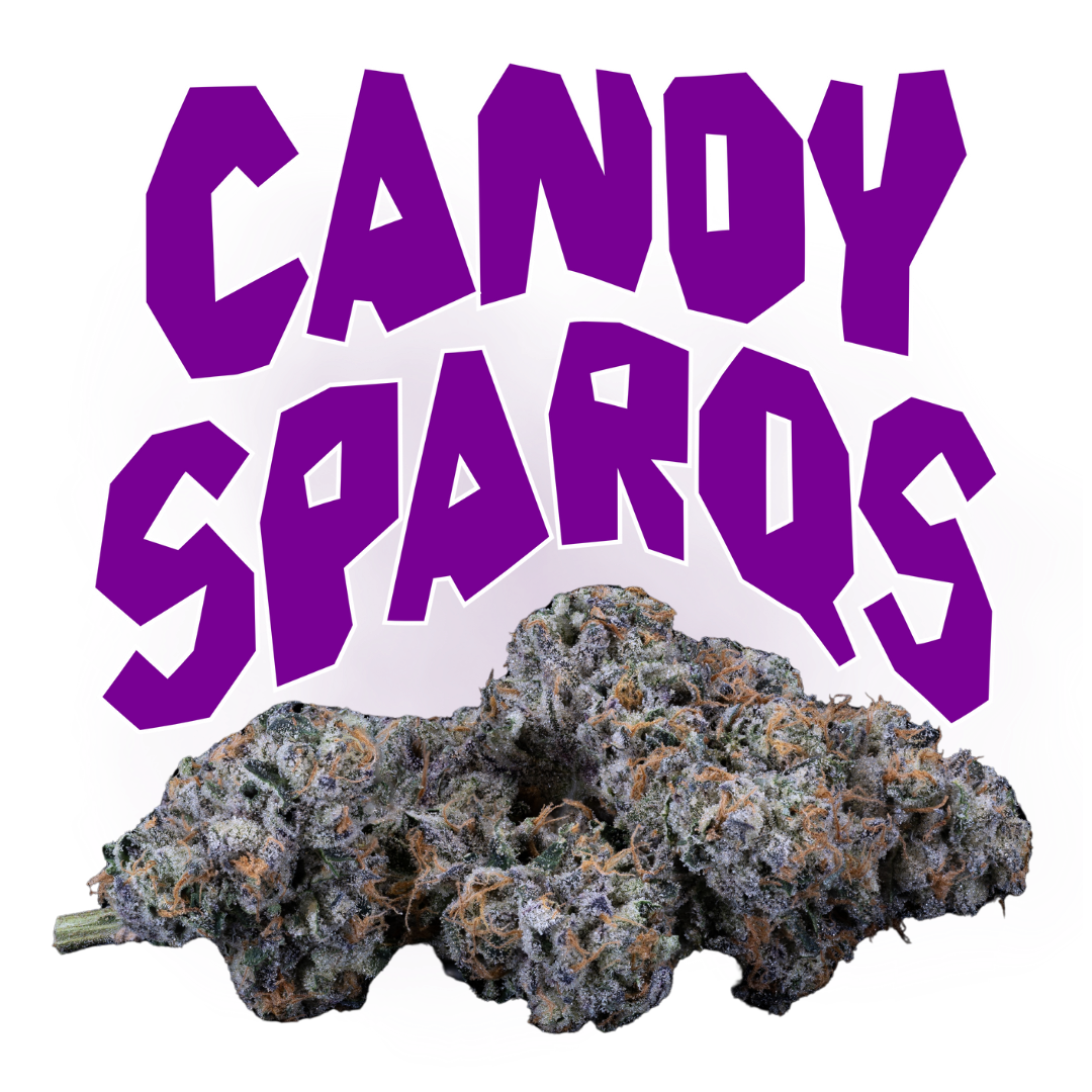 Candy Sparqs harvested flower, as labeled by the cited photo source