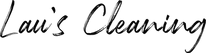 Lau's Cleaning brand black handtype logo