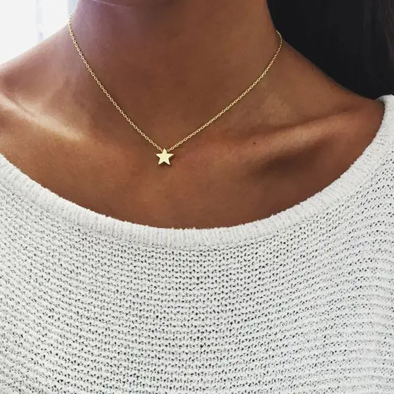 Thumbnail: Tiny Heart Choker Necklace for Women Gold Color Chain Smalll Love Necklace