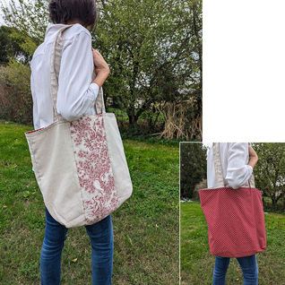 Bandeau toile décorée- réversible - Créations Olivic