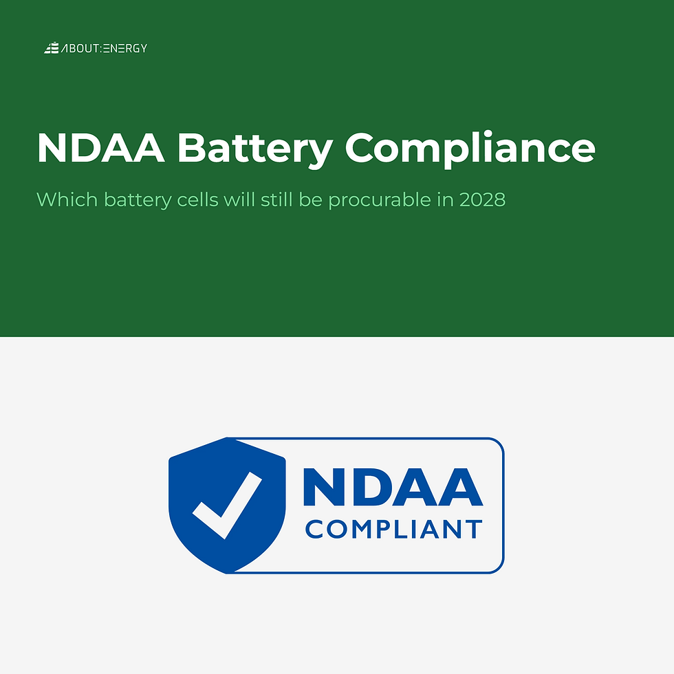 NDAA Battery Compliance: Which Battery Cells Will Still Be Procurable in 2028