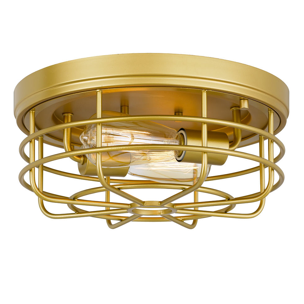 Thumbnail: Emerson 2-Light Flush Mount In Luxury Gold Finish