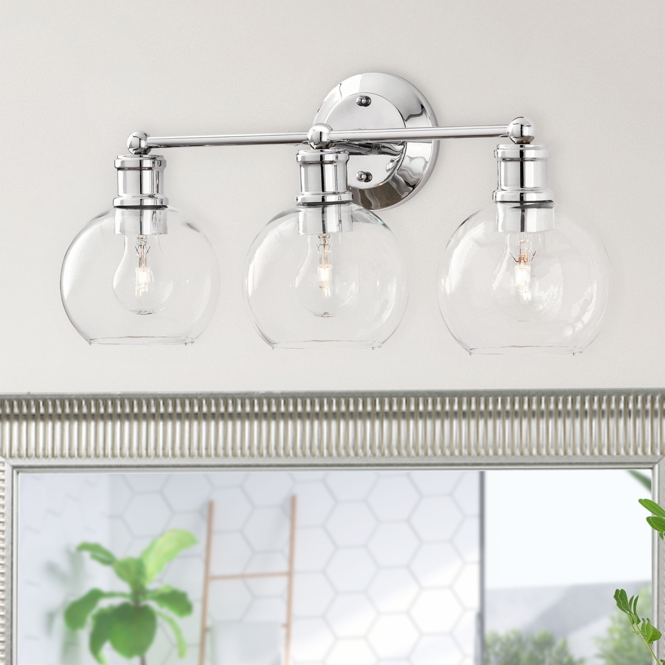 LUNA 3-LIGHT CHROME BATH VANITY LIGHT