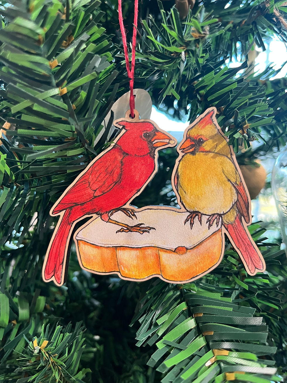 Thumbnail: Illustrated Wood Tree Ornaments