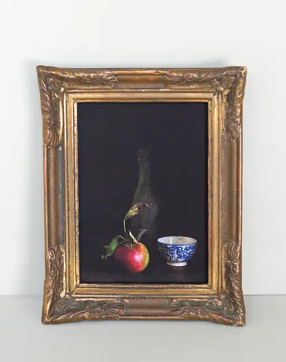 appel met fles en kommetje