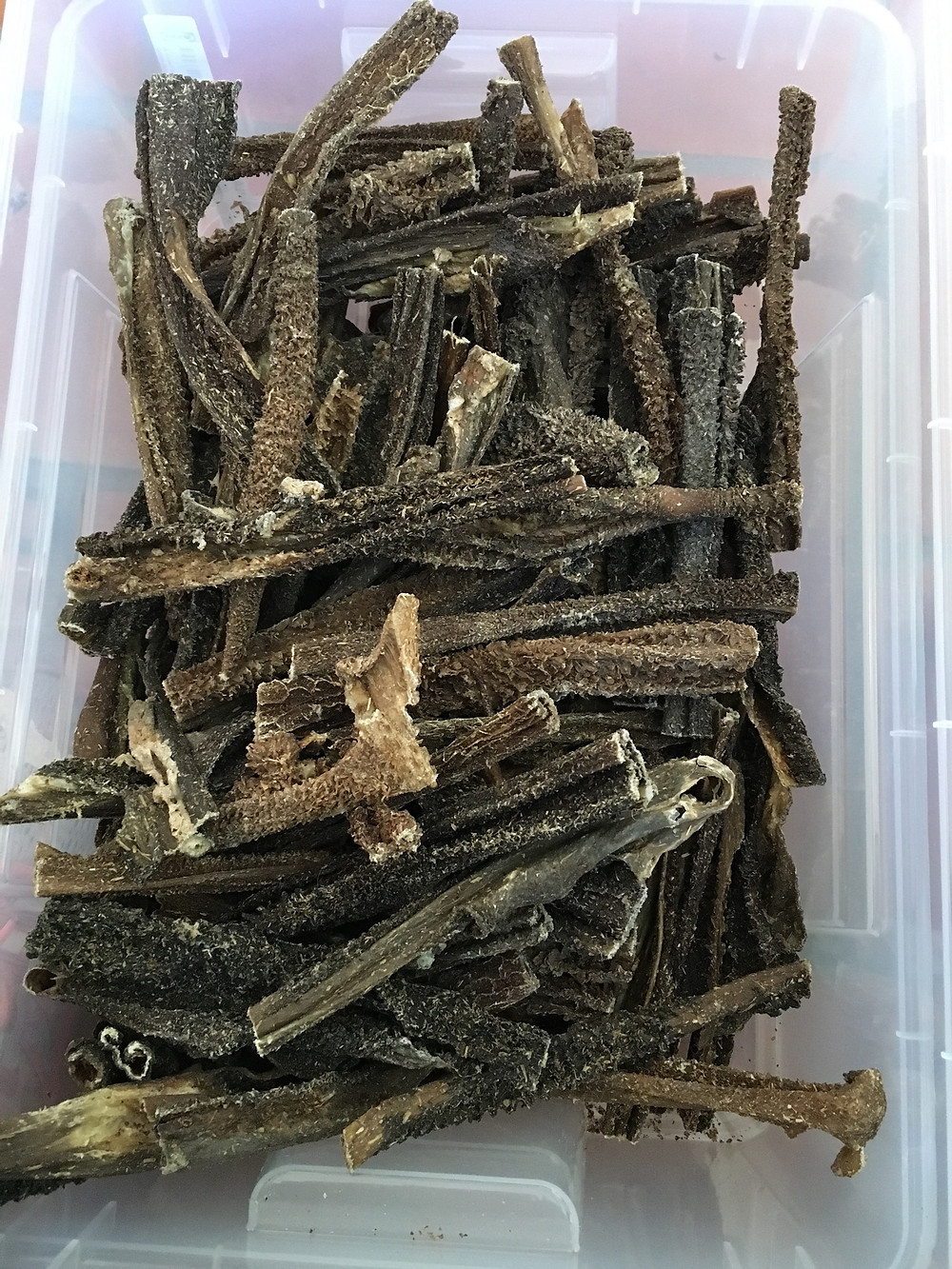 Trippa verde essiccata, alimento BARF per cani