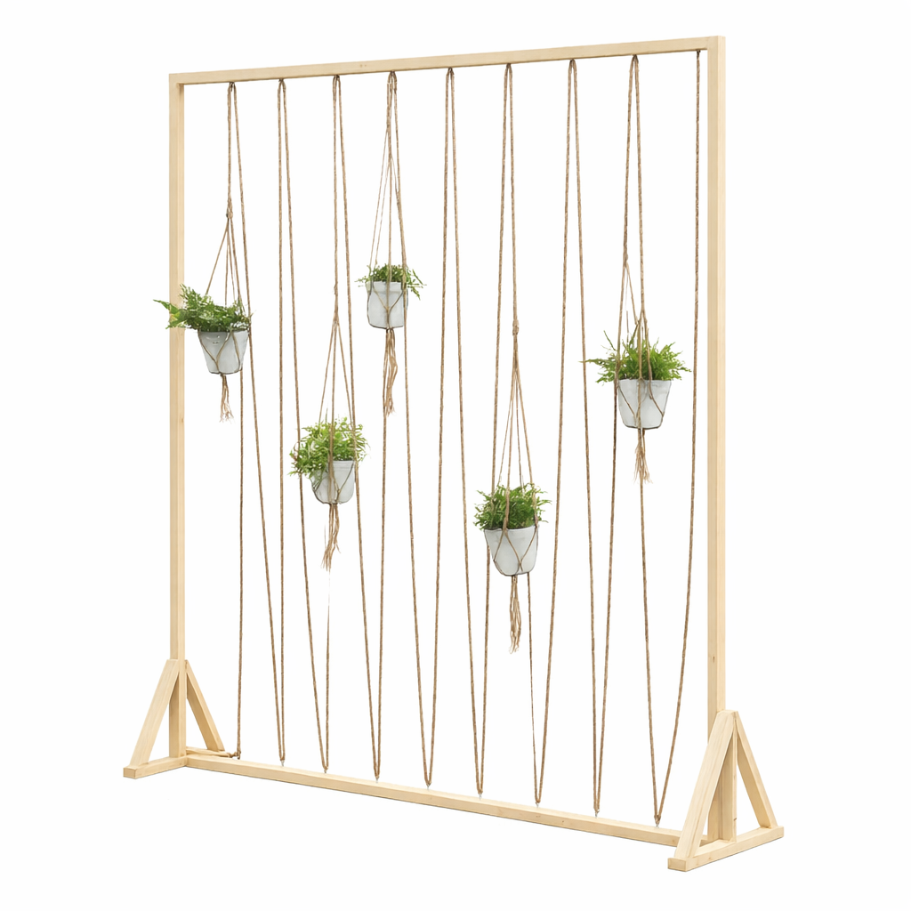 Claustra bois avec cordage (hors plantes)