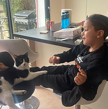 Oreo et en hauts j’arrive pas mais il est noir et blanc