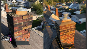 Brick replacement and chimney tuckpoint -WJL Masonry Restoration