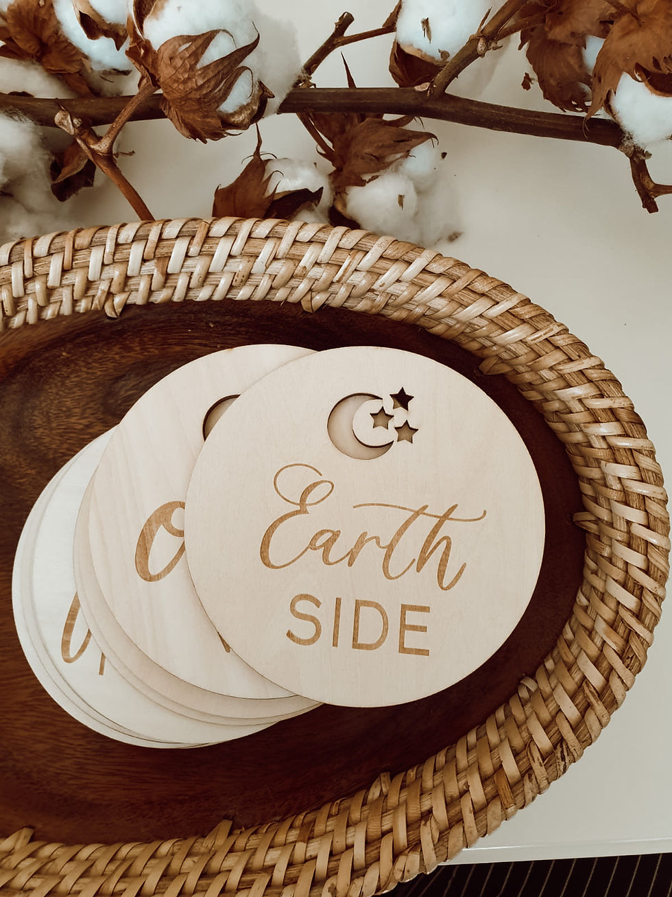 Mijlpaal schijven hout Moon&stars - set van 16