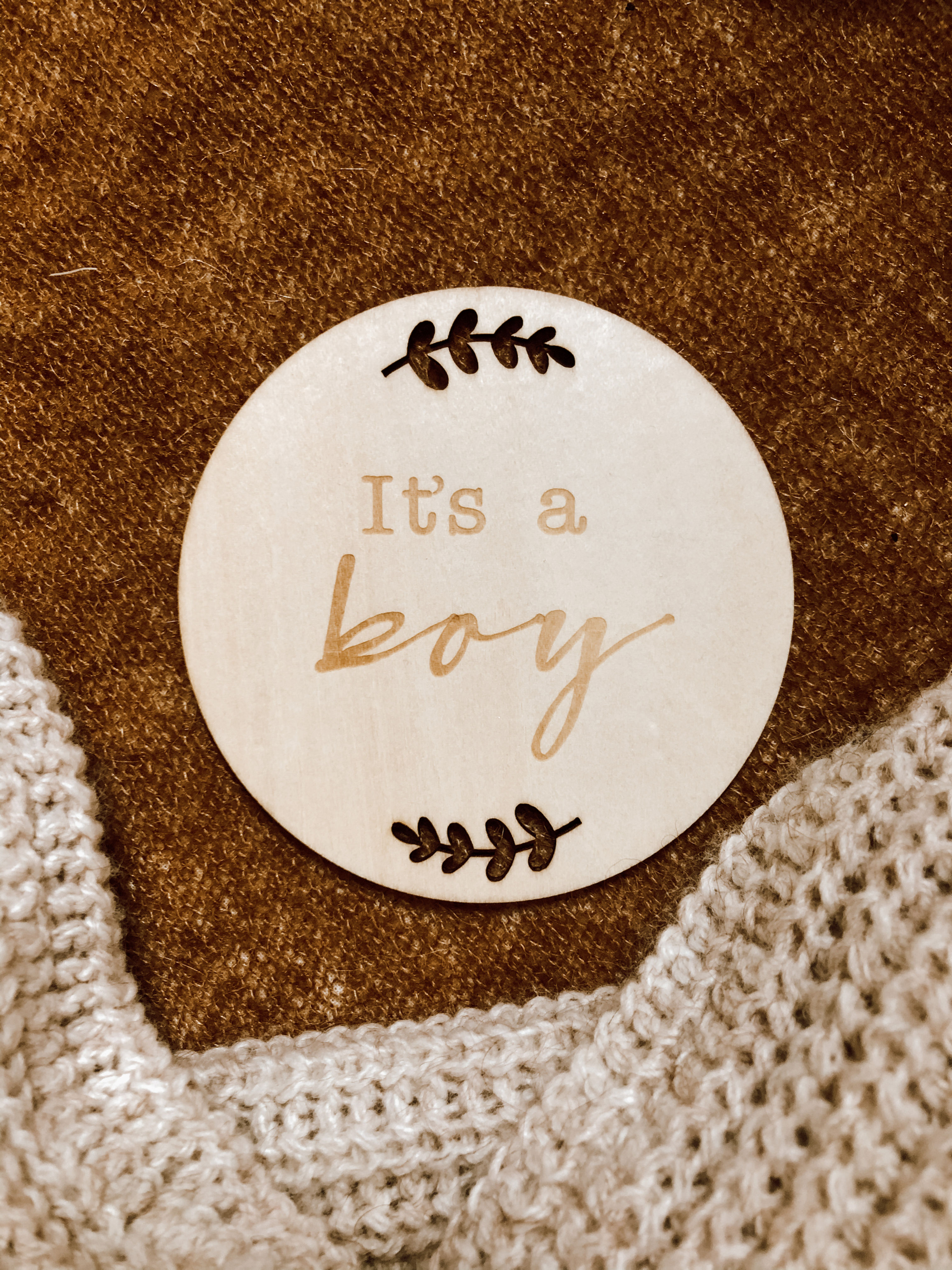 Houten schijf ' It's a boy '