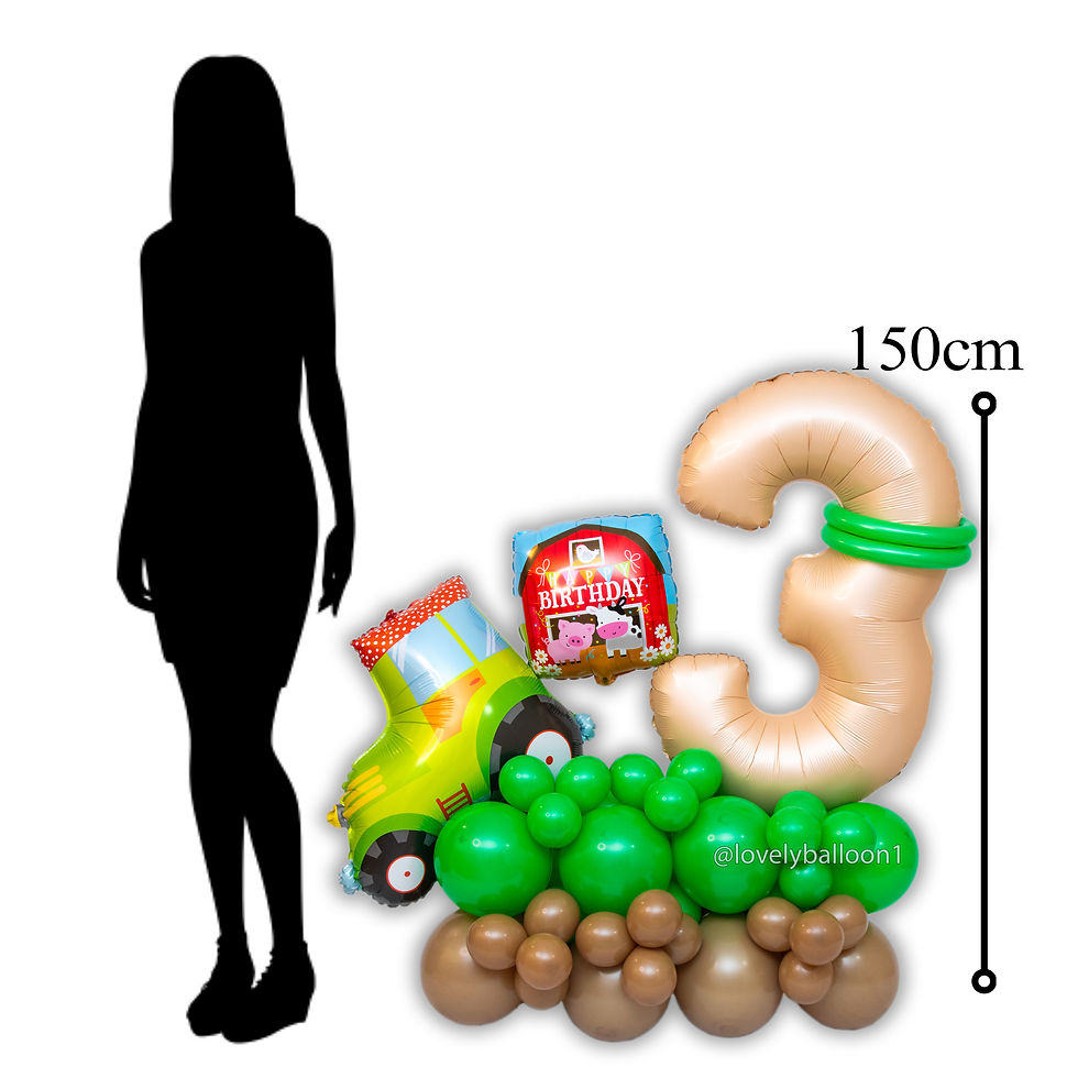 Thumbnail: BIRTHDAY SET BALLONGIRLANDE FOLIE LATEX ZAHLEN TRAKTOR 3 Geburtstag Junge