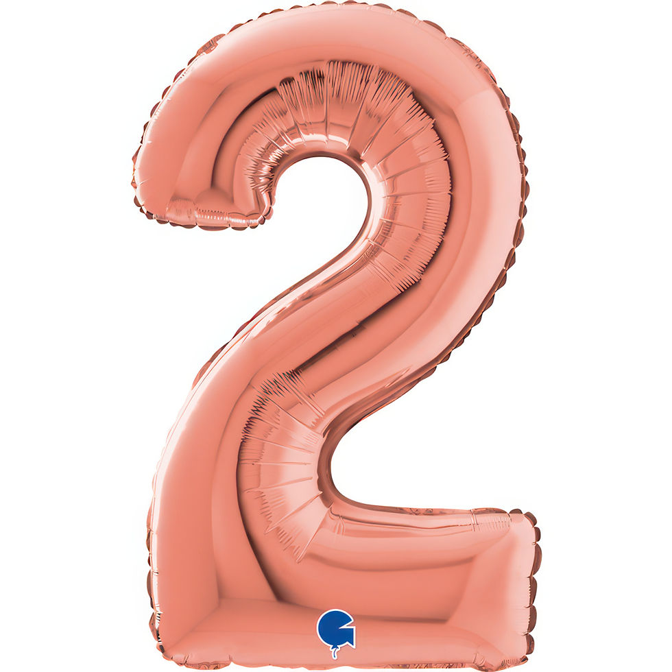 Folienballon Zahl  2 ROSÉ GOLD 100cm 40"
