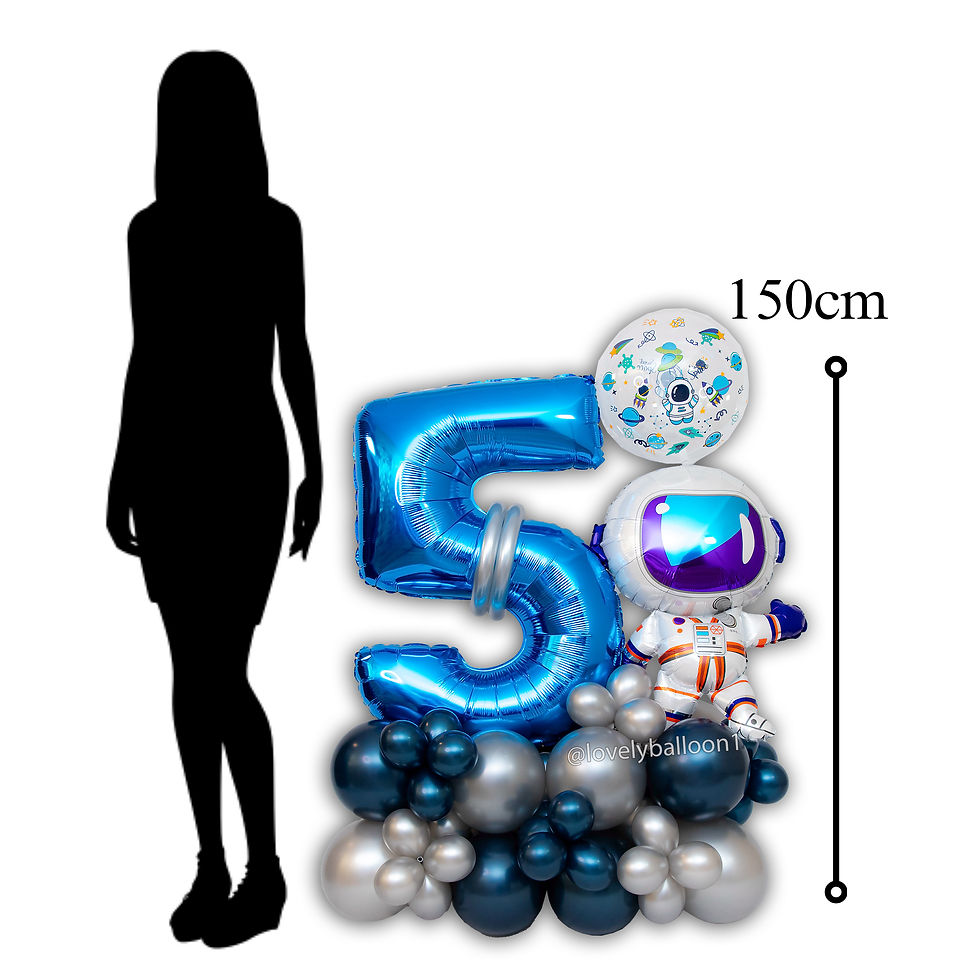 Miniaturbild: BIRTHDAY SET BALLONGIRLANDE FOLIE LATEX ZAHLEN ASTRONAUT 5 Geburtstag Junge