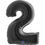 Miniaturbild: Folienballon Zahl  2 SCHWARZ 100cm 40"